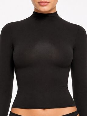 SKIMS FITS EVERYBODY TURTLENECK TOP ONYX BLACK XSMALL NWT